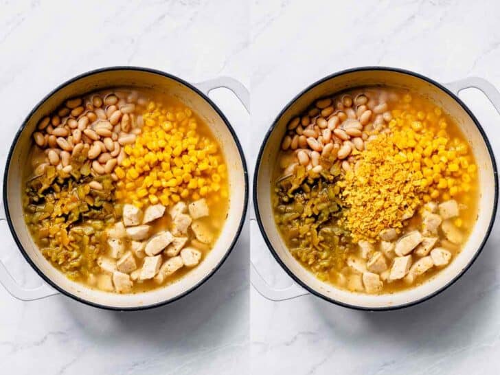 Chicken Chili μαγειρεμένο σε ολλανδικό φούρνο με κρεμμύδια για τσίλι