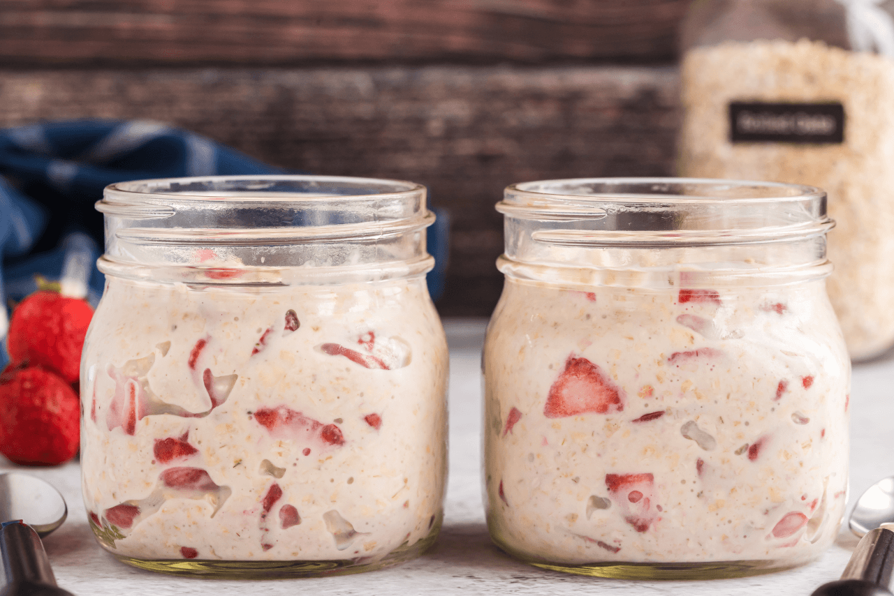 Φράουλα Shortcake Overnight Oats
